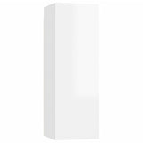 NNEVL 5 Piece TV Cabinet Set High Gloss White Chipboard