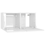 NNEVL 5 Piece TV Cabinet Set High Gloss White Chipboard