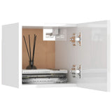 NNEVL 8 Piece TV Cabinet Set High Gloss White Chipboard