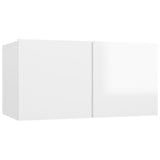 NNEVL 8 Piece TV Cabinet Set High Gloss White Chipboard