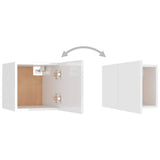 NNEVL 8 Piece TV Cabinet Set High Gloss White Chipboard