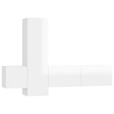 NNEVL 3 Piece TV Cabinet Set High Gloss White Chipboard