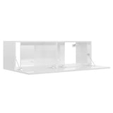 NNEVL 3 Piece TV Cabinet Set High Gloss White Chipboard