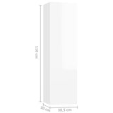 NNEVL 3 Piece TV Cabinet Set High Gloss White Chipboard