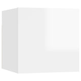 NNEVL 7 Piece TV Cabinet Set High Gloss White Chipboard
