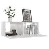 NNEVL 6 Piece TV Cabinet Set High Gloss White Chipboard