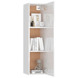 NNEVL 6 Piece TV Cabinet Set High Gloss White Chipboard