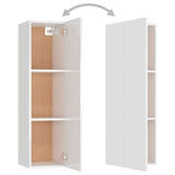 NNEVL 6 Piece TV Cabinet Set High Gloss White Chipboard