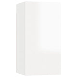 NNEVL 7 Piece TV Cabinet Set High Gloss White Chipboard