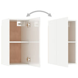 NNEVL 7 Piece TV Cabinet Set High Gloss White Chipboard
