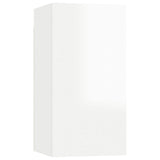 NNEVL 4 Piece TV Cabinet Set High Gloss White Chipboard