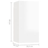 NNEVL 4 Piece TV Cabinet Set High Gloss White Chipboard