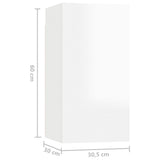 NNEVL 6 Piece TV Cabinet Set High Gloss White Chipboard
