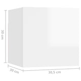 NNEVL 7 Piece TV Cabinet Set High Gloss White Chipboard