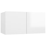 NNEVL 6 Piece TV Cabinet Set High Gloss White Chipboard