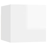 NNEVL 4 Piece TV Cabinet Set High Gloss White Chipboard