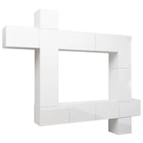 NNEVL 9 Piece TV Cabinet Set High Gloss White Engineered Wood