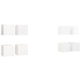 NNEVL Wall Mounted TV Cabinets 8 pcs High Gloss White 30.5x30x30 cm
