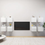 NNEVL Wall Mounted TV Cabinets 8 pcs High Gloss White 30.5x30x30 cm