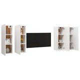 NNEVL TV Cabinets 4 pcs High Gloss White 30.5x30x90 cm Chipboard