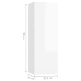 NNEVL TV Cabinets 4 pcs High Gloss White 30.5x30x90 cm Chipboard