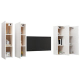 NNEVL TV Cabinets 4 pcs High Gloss White 30.5x30x110 cm Chipboard