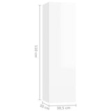 NNEVL TV Cabinets 4 pcs High Gloss White 30.5x30x110 cm Chipboard