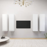 NNEVL TV Cabinets 4 pcs High Gloss White 30.5x30x110 cm Chipboard