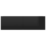 NNEVL TV Cabinets 4 pcs High Gloss Black 100x30x30 cm Engineered Wood