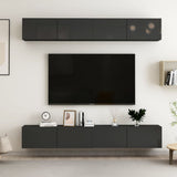 NNEVL TV Cabinets 4 pcs High Gloss Black 100x30x30 cm Engineered Wood
