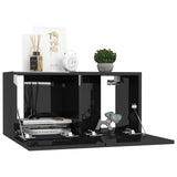 NNEVL 3 Piece TV Cabinet Set High Gloss Black Chipboard