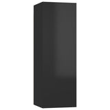 NNEVL 3 Piece TV Cabinet Set High Gloss Black Chipboard