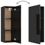 NNEVL 3 Piece TV Cabinet Set High Gloss Black Chipboard