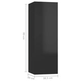 NNEVL 3 Piece TV Cabinet Set High Gloss Black Chipboard