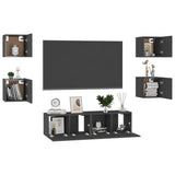 NNEVL 6 Piece TV Cabinet Set High Gloss Black Chipboard