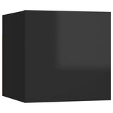 NNEVL 7 Piece TV Cabinet Set High Gloss Black Chipboard