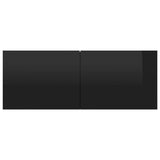 NNEVL 4 Piece TV Cabinet Set High Gloss Black Chipboard