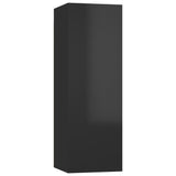 NNEVL 4 Piece TV Cabinet Set High Gloss Black Chipboard