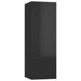 NNEVL 3 Piece TV Cabinet Set High Gloss Black Chipboard