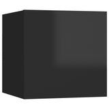 NNEVL Wall Mounted TV Cabinets 8 pcs High Gloss Black 30.5x30x30 cm