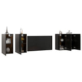 NNEVL TV Cabinets 4 pcs High Gloss Black 30.5x30x60 cm Chipboard