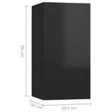 NNEVL TV Cabinets 4 pcs High Gloss Black 30.5x30x60 cm Chipboard