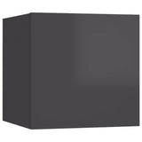 NNEVL 10 Piece TV Cabinet Set High Gloss Grey Chipboard