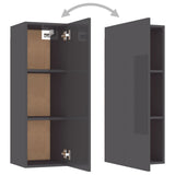 NNEVL 10 Piece TV Cabinet Set High Gloss Grey Chipboard