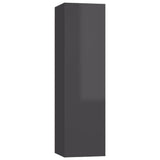 NNEVL 6 Piece TV Cabinet Set High Gloss Grey Chipboard