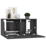 NNEVL 10 Piece TV Cabinet Set High Gloss Grey Chipboard