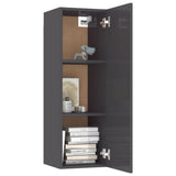 NNEVL 10 Piece TV Cabinet Set High Gloss Grey Chipboard