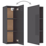 NNEVL 10 Piece TV Cabinet Set High Gloss Grey Chipboard