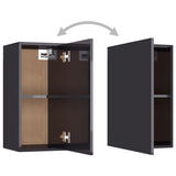 NNEVL 8 Piece TV Cabinet Set High Gloss Grey Chipboard