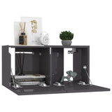NNEVL 7 Piece TV Cabinet Set High Gloss Grey Chipboard